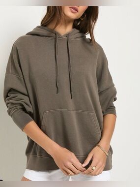 78&Sunny Bayside Mineral Wash Hoodie Brown Small NWT